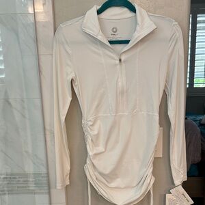 Bloq.uv White Long-Sleeve Sun Shirt with Drawstring Sides. NWT